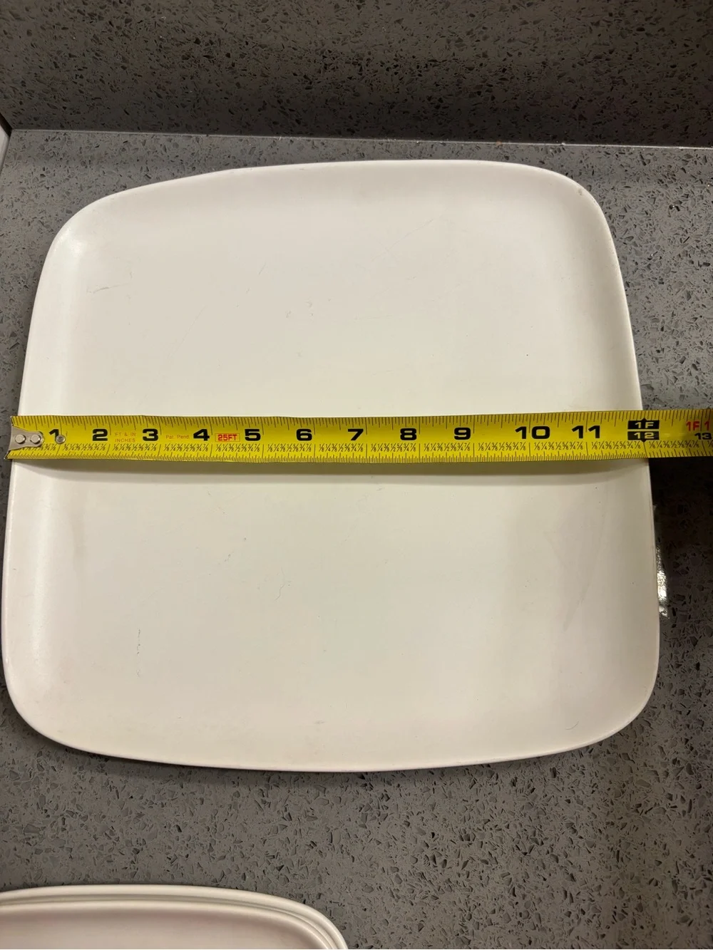 CB2 White Square Stoneware serving plates4 total.